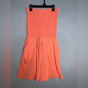 Zenana Outfitters Strapless Coral Romper